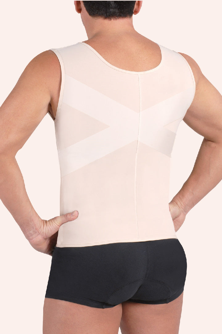 Man Faja Vest with zipper Beige